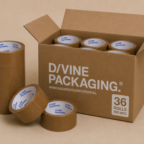 QuietPack Brown Parcel Tape – 50 mm × 66 m - Box of 36