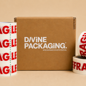 HandleCare FRAGILE Parcel Tape – 50 mm × 66 m - Pack of 6